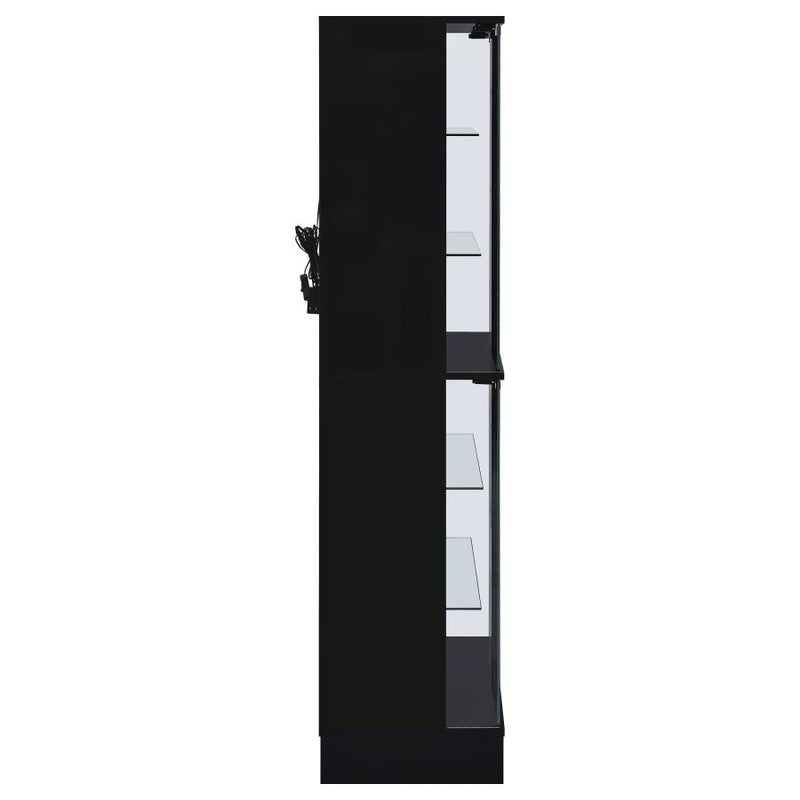Cabra 4-door LED Curio Display Cabinet Black High Gloss-zoom-