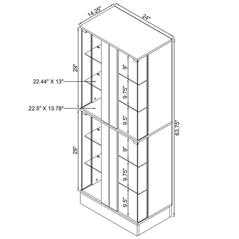 Cabra 4-door LED Curio Display Cabinet Black High Gloss-zoom-