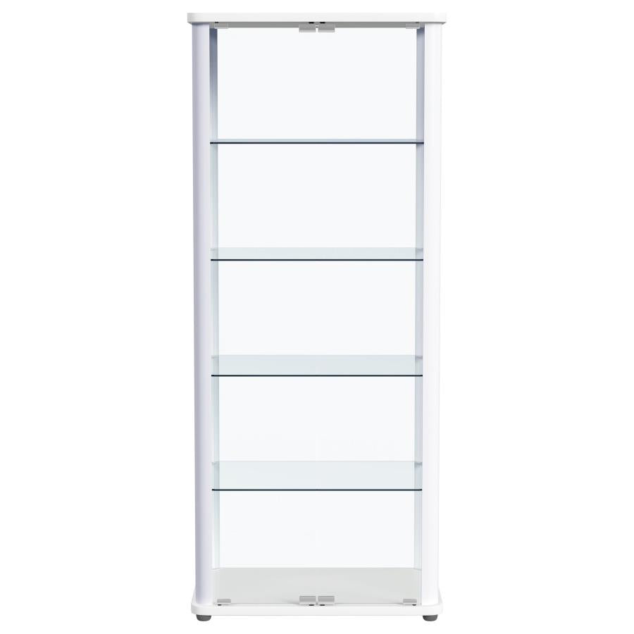 Aero 5-shelf Display Curio Cabinet with LED Lighting White-zoom-6