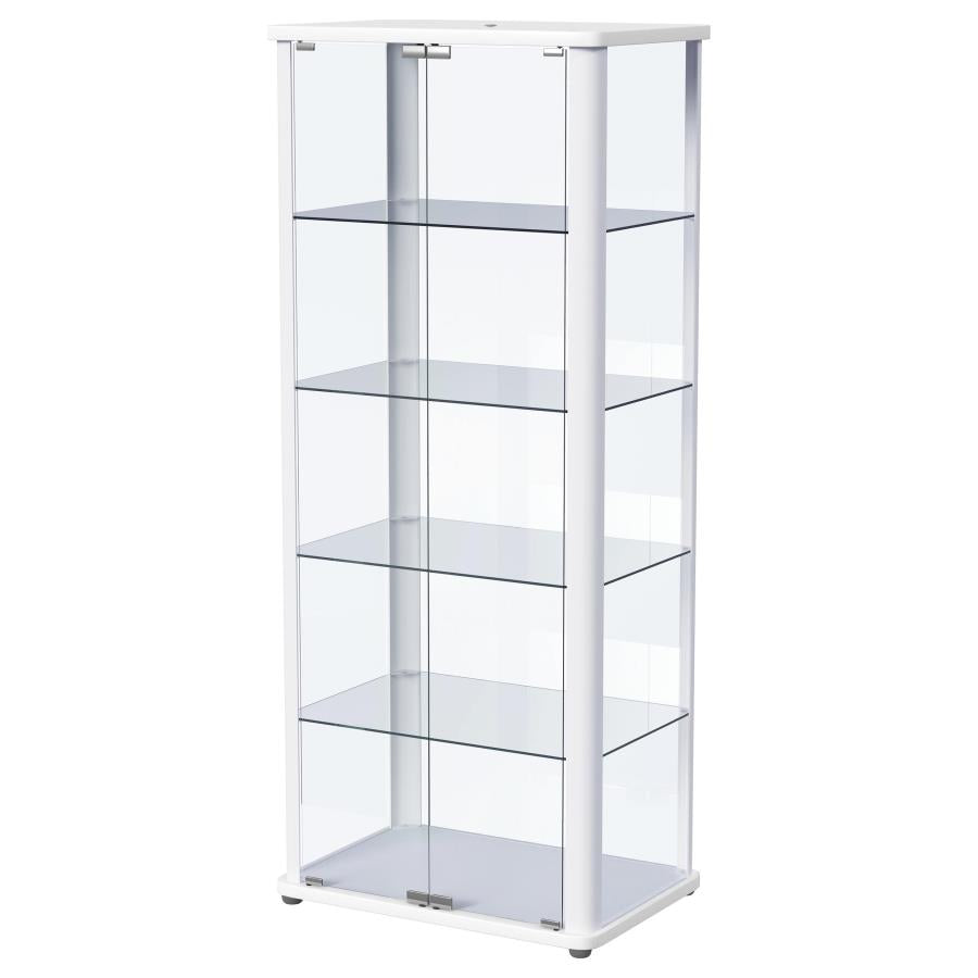 Aero 5-shelf Display Curio Cabinet with LED Lighting White-zoom-7