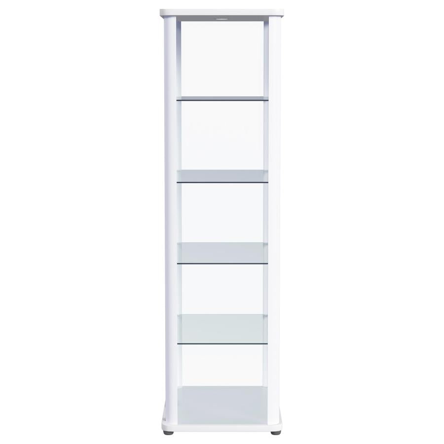 Aero 5-shelf Display Curio Cabinet with LED Lighting White-zoom-8