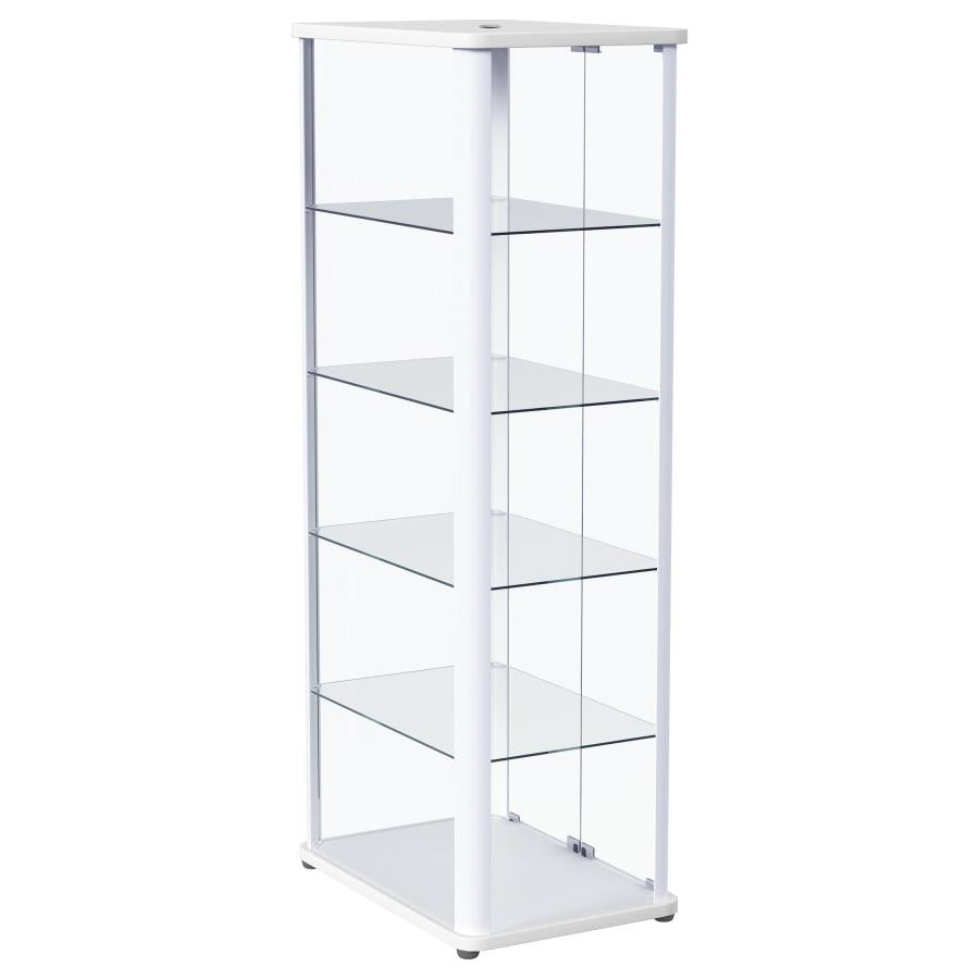 Aero 5-shelf Display Curio Cabinet with LED Lighting White-zoom-10