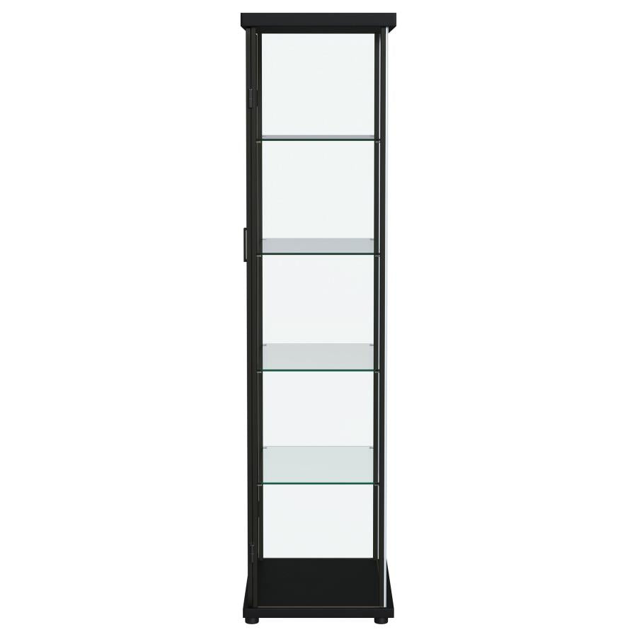 Aero 4-shelf Display Curio Cabinet with LED Lighting Black-zoom-8