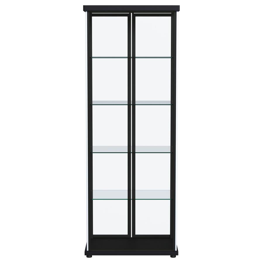 Aero 4-shelf Display Curio Cabinet with LED Lighting Black-10
