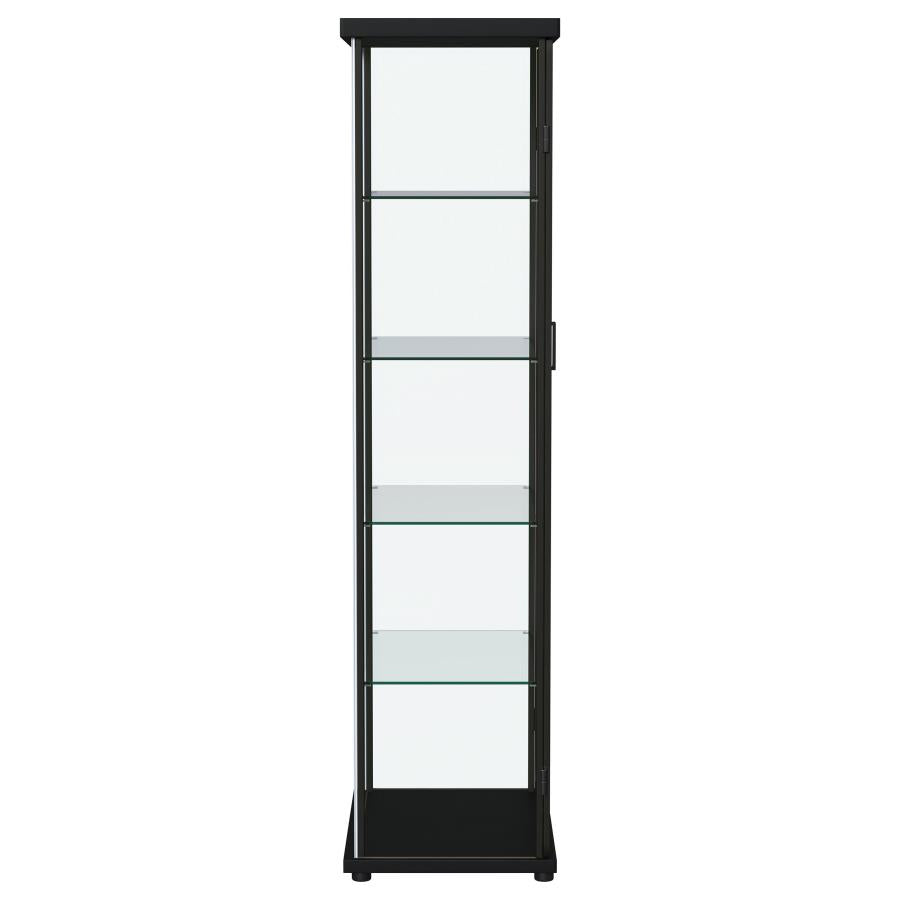 Aero 4-shelf Display Curio Cabinet with LED Lighting Black-12