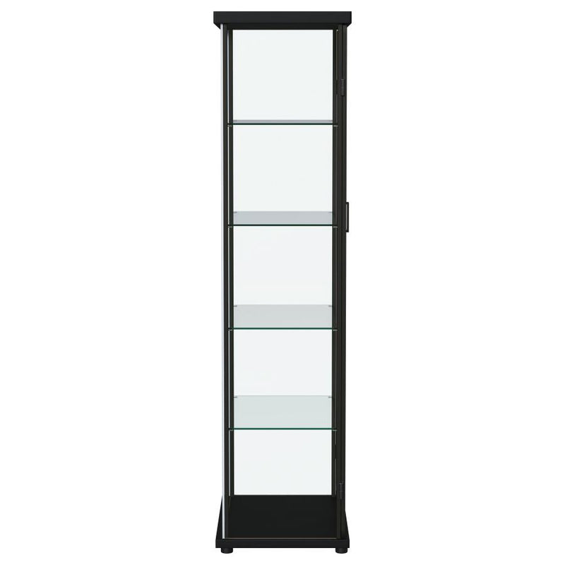 Aero 4-shelf Display Curio Cabinet with LED Lighting Black-zoom-