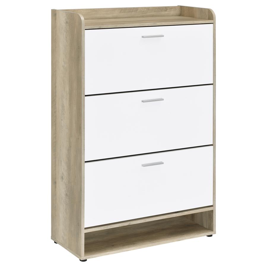Denia 3-tier Engineered Wood Shoe Cabinet White-zoom-1