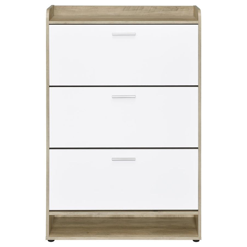 Denia 3-tier Engineered Wood Shoe Cabinet White-zoom-