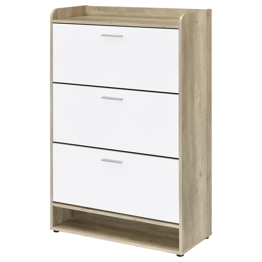 Denia 3-tier Engineered Wood Shoe Cabinet White-6