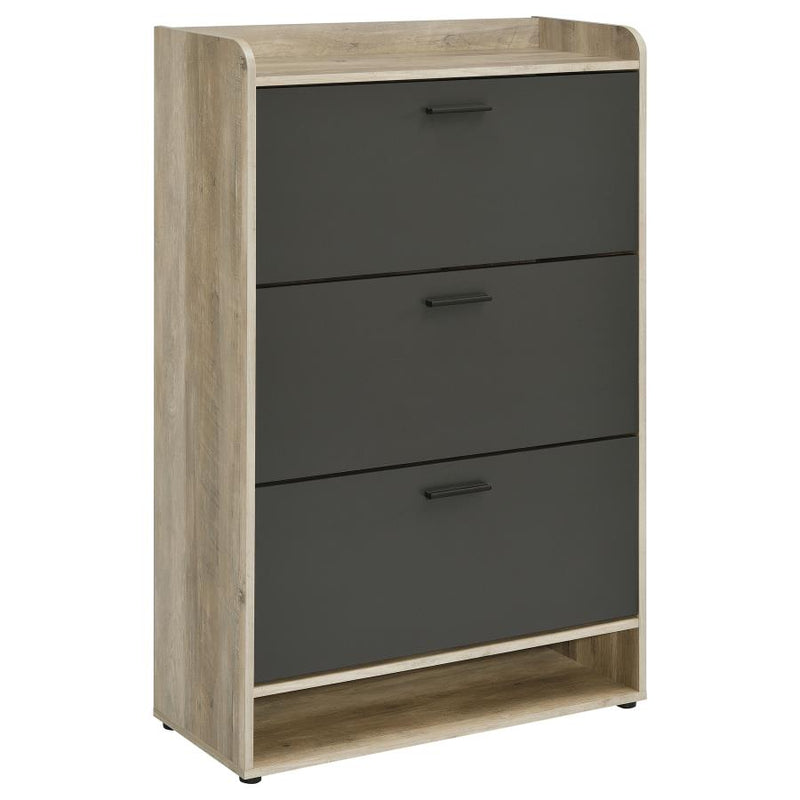 Denia 3-tier Engineered Wood Shoe Cabinet Grey-zoom-