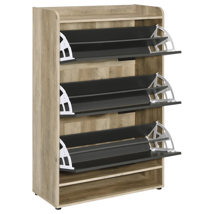 Denia 3-tier Engineered Wood Shoe Cabinet Grey-zoom-4