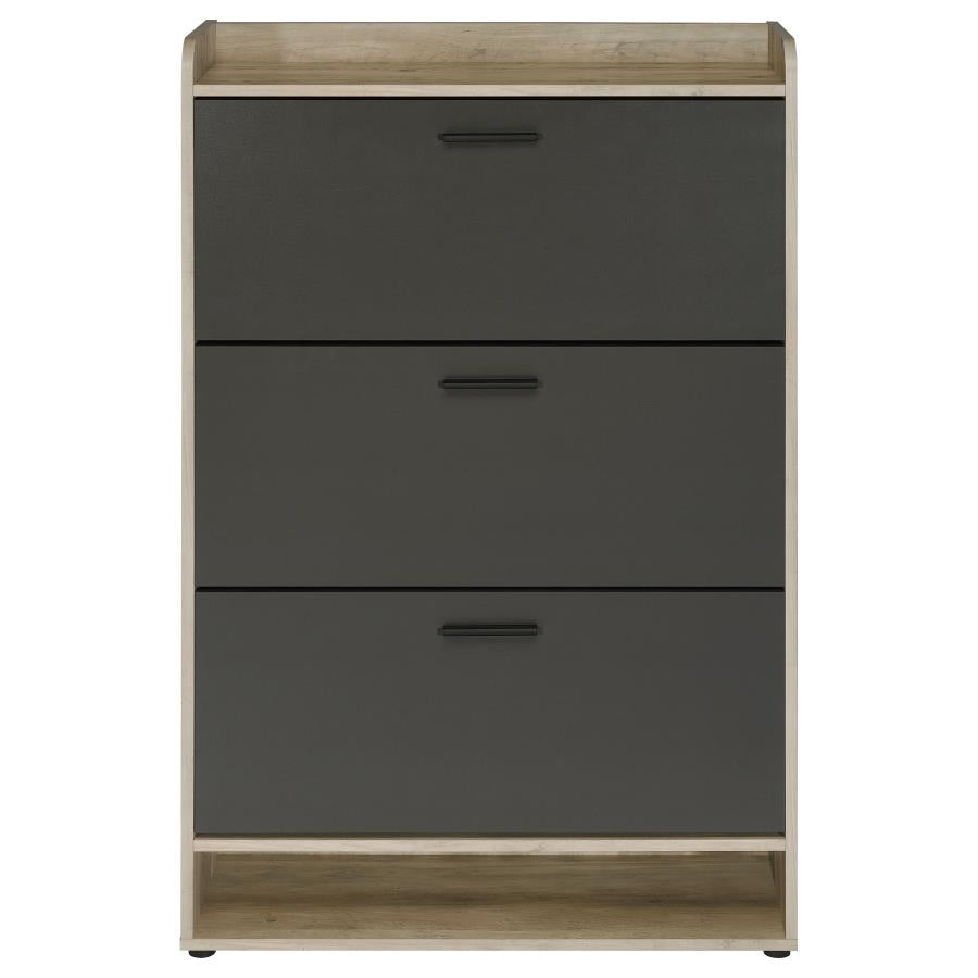 Denia 3-tier Engineered Wood Shoe Cabinet Grey-5