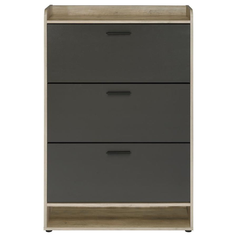 Denia 3-tier Engineered Wood Shoe Cabinet Grey-zoom-