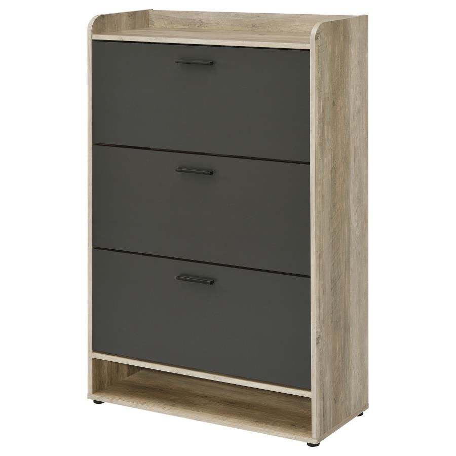 Denia 3-tier Engineered Wood Shoe Cabinet Grey-zoom-6