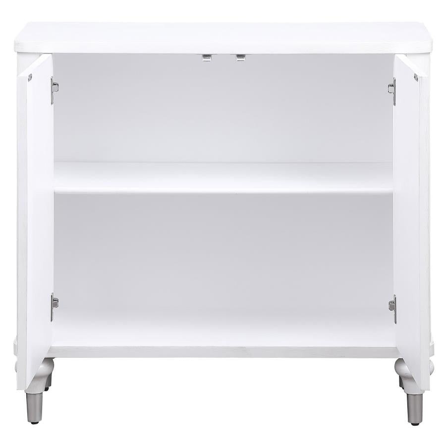 Cardella 2-door Mandala Accent Cabinet Distressed White-4