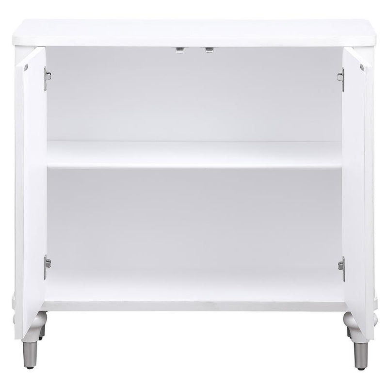 Cardella 2-door Mandala Accent Cabinet Distressed White-zoom-
