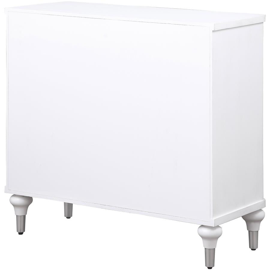 Cardella 2-door Mandala Accent Cabinet Distressed White-8