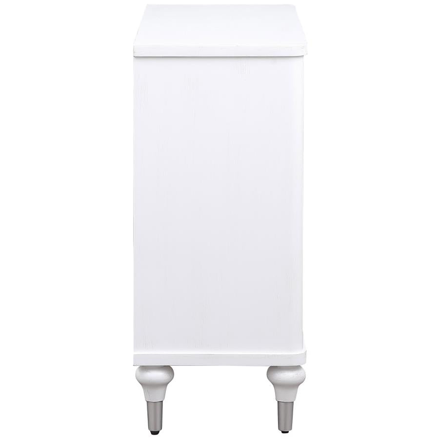 Cardella 2-door Mandala Accent Cabinet Distressed White-9