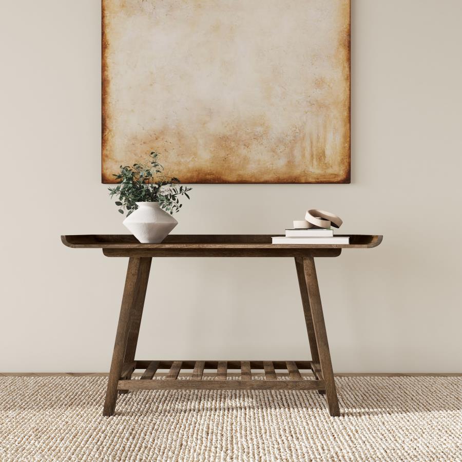 Ornelas 46-inch Console Table with Slatted Shelf Mango Brown-zoom-2
