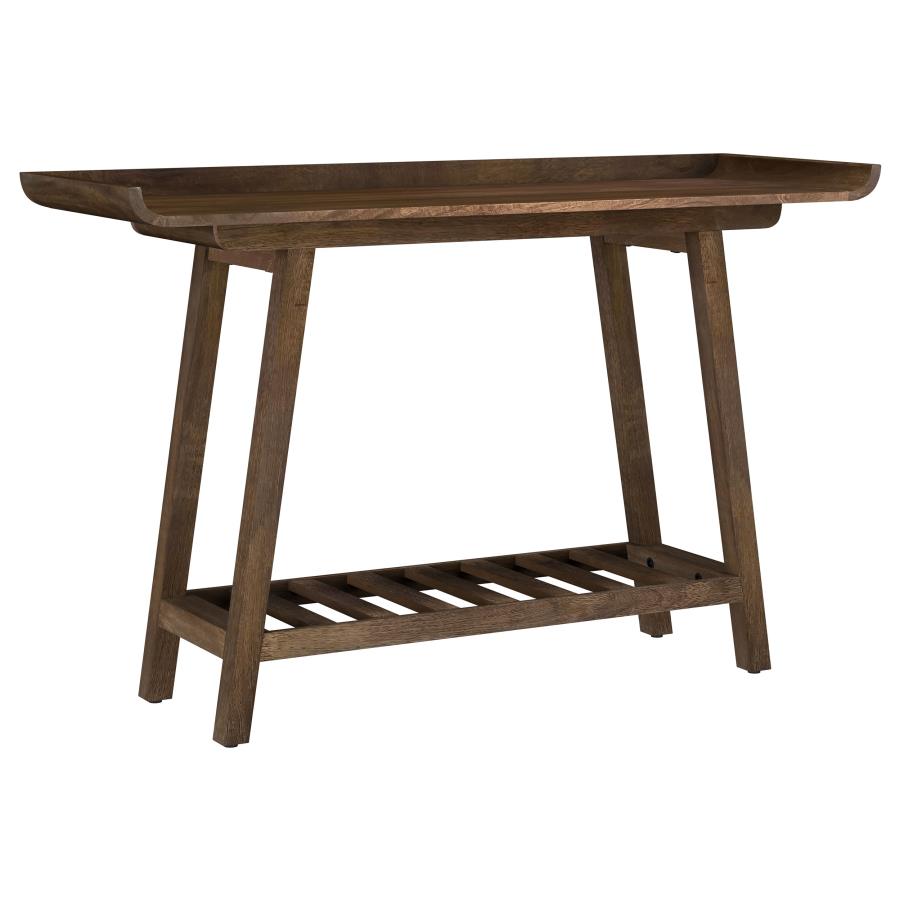 Ornelas 46-inch Console Table with Slatted Shelf Mango Brown-1