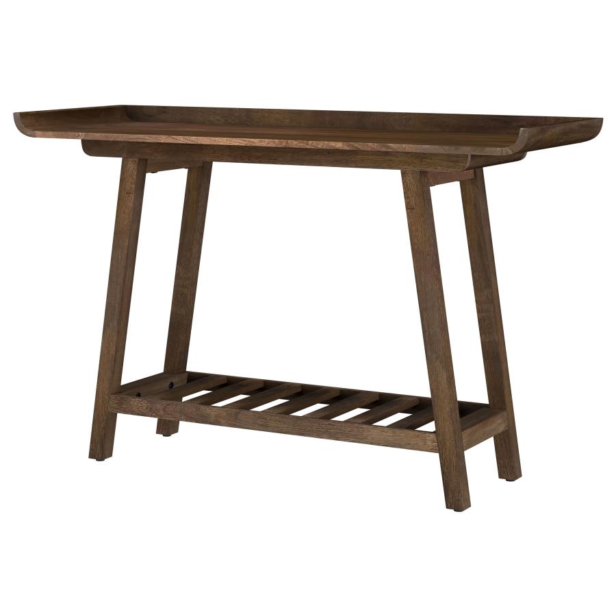 Ornelas 46-inch Console Table with Slatted Shelf Mango Brown-4