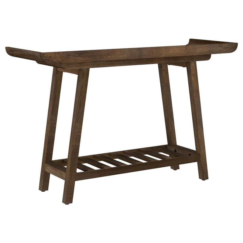 Ornelas 46-inch Console Table with Slatted Shelf Mango Brown-zoom-