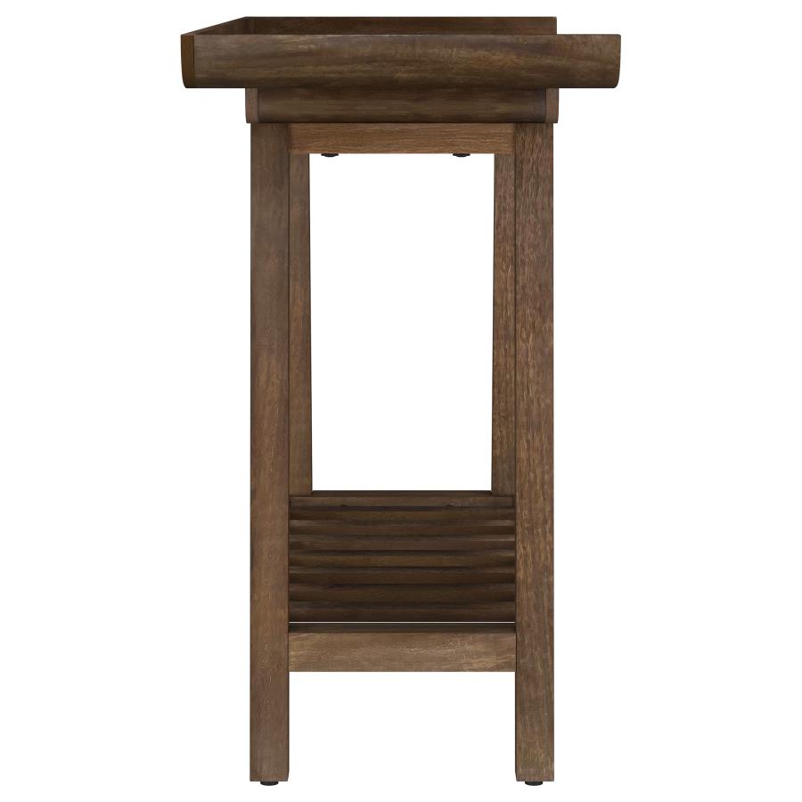 Ornelas 46-inch Console Table with Slatted Shelf Mango Brown-9