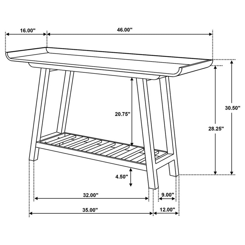Ornelas 46-inch Console Table with Slatted Shelf Mango Brown-zoom-
