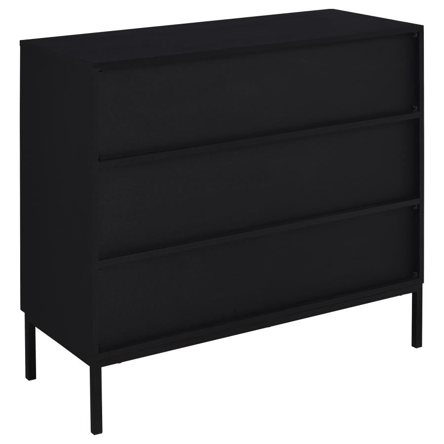 Jess 2-door Arched Fluted Glass Accent Cabinet Black-zoom-6