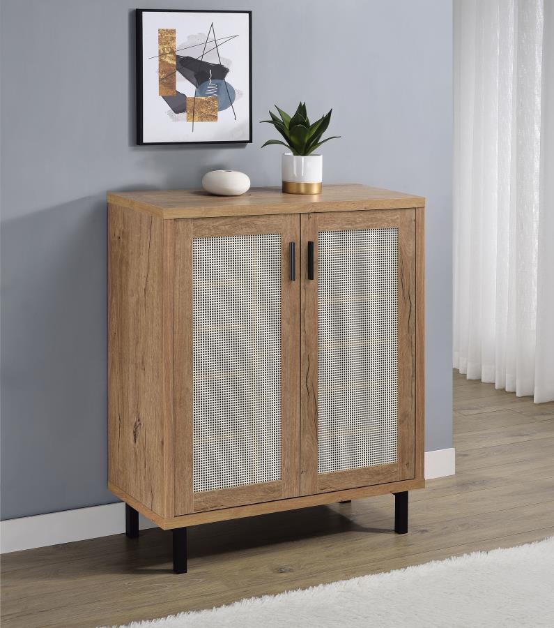 Teller 2-door Shoe Storage Cabinet Natural Oak-2