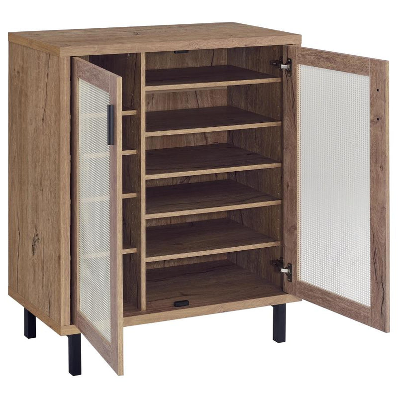 Teller 2-door Shoe Storage Cabinet Natural Oak-zoom-