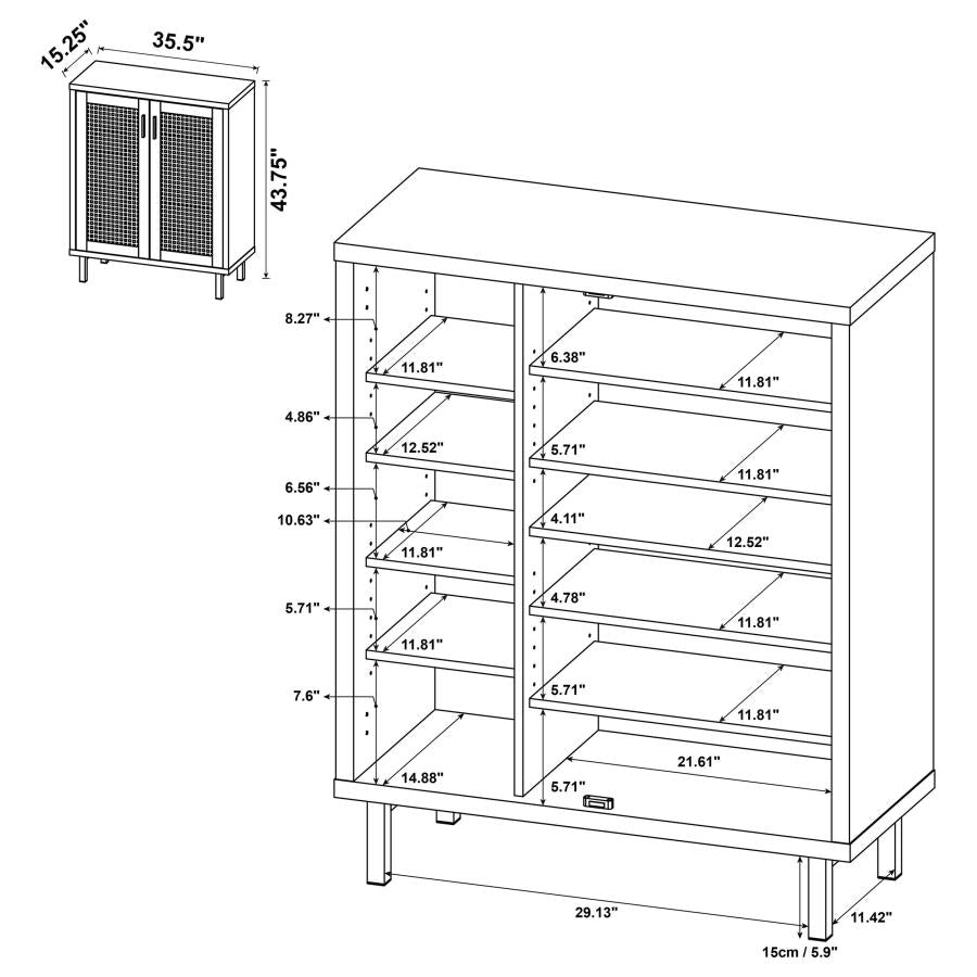 Teller 2-door Shoe Storage Cabinet Natural Oak-zoom-11