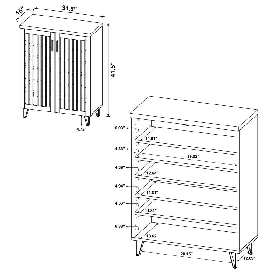 Brixton 2-door Entryway Shoe Storage Cabinets White Oak-11