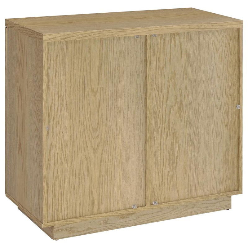 Tilbury 2-door Glass Front Accent Display Cabinet Light Oak-zoom-