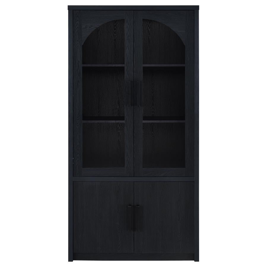 Riva 4-door Tall Accent Display Cabinet LED Lighting Black-5