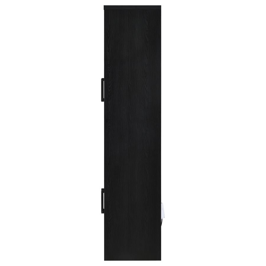 Riva 4-door Tall Accent Display Cabinet LED Lighting Black-zoom-7