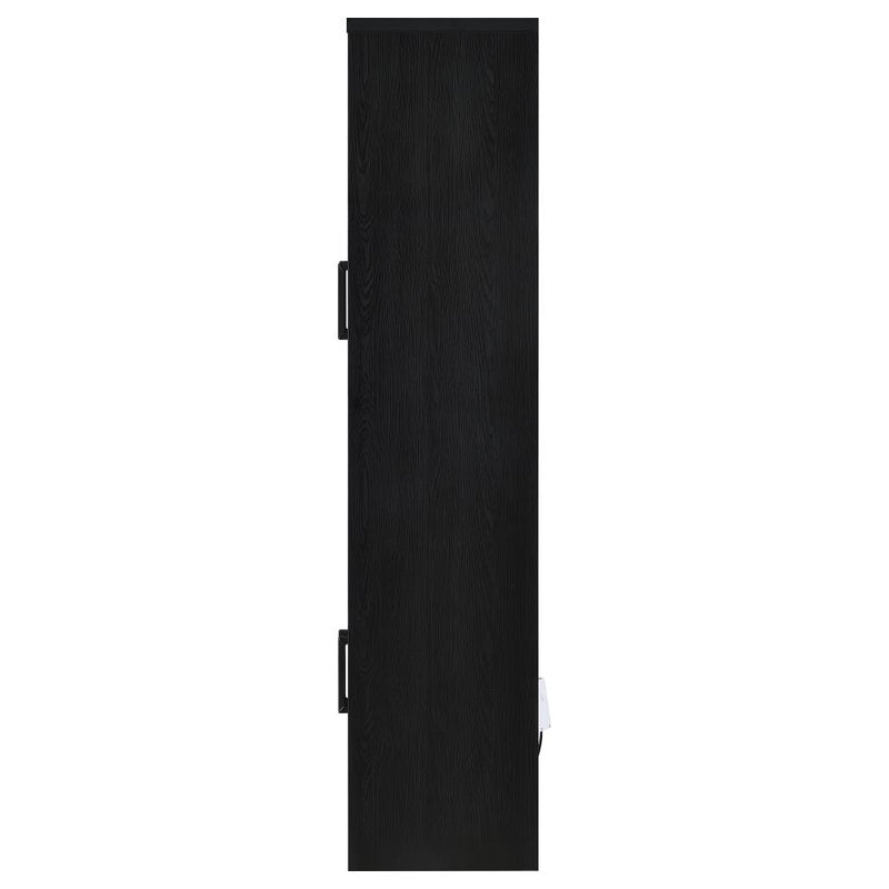 Riva 4-door Tall Accent Display Cabinet LED Lighting Black-zoom-