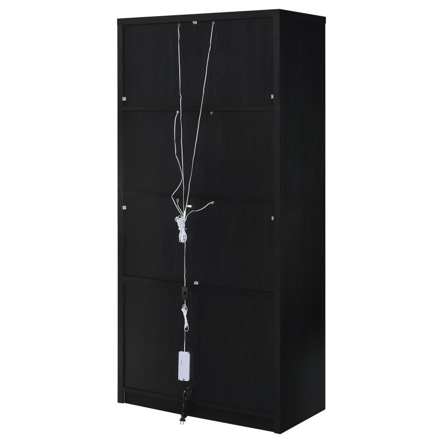 Riva 4-door Tall Accent Display Cabinet LED Lighting Black-zoom-9