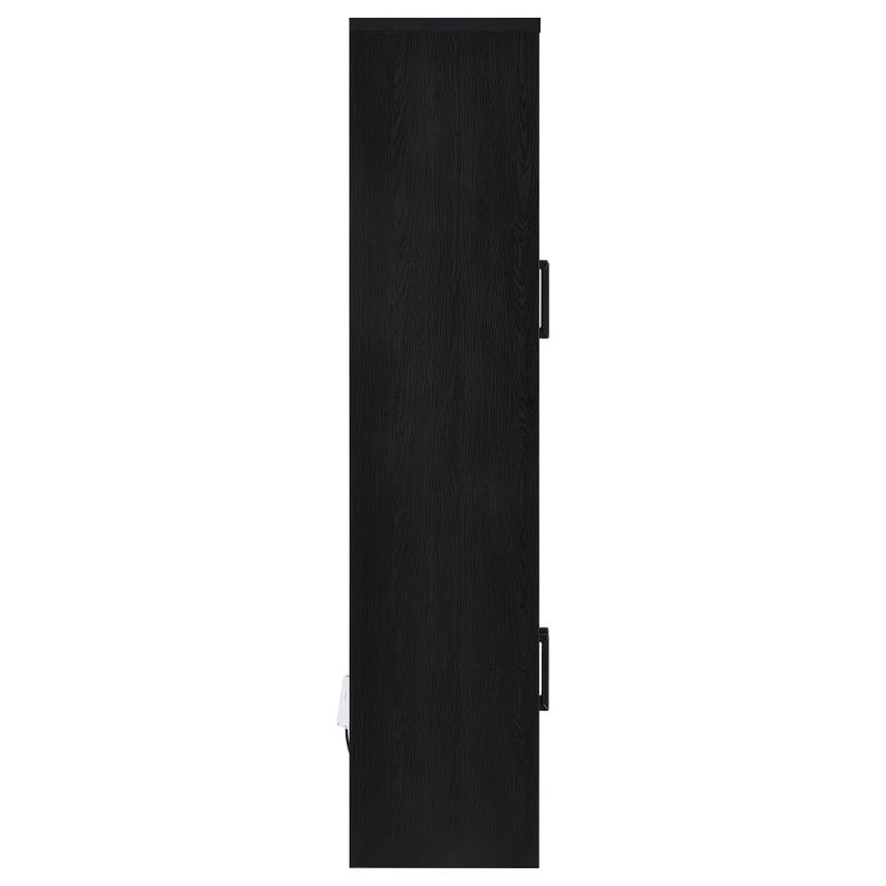 Riva 4-door Tall Accent Display Cabinet LED Lighting Black-zoom-