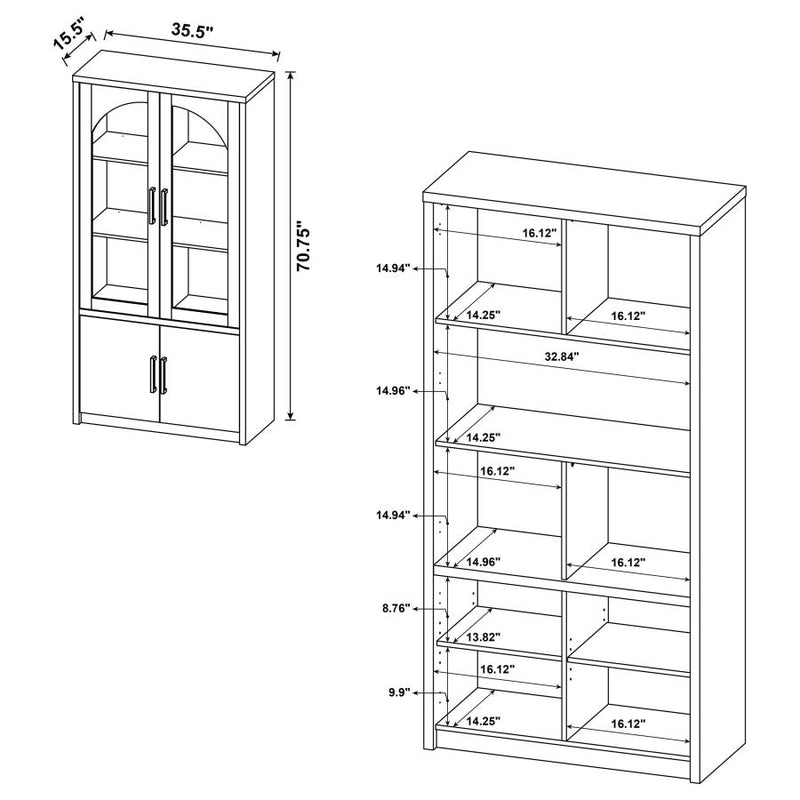 Riva 4-door Tall Accent Display Cabinet LED Lighting Black-zoom-