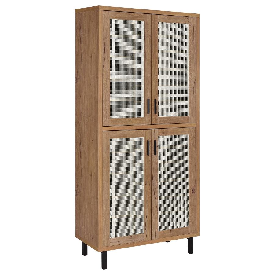 Teller 80-inch 4-door Tall Shoe Storage Cabinet Natural Oak-zoom-1