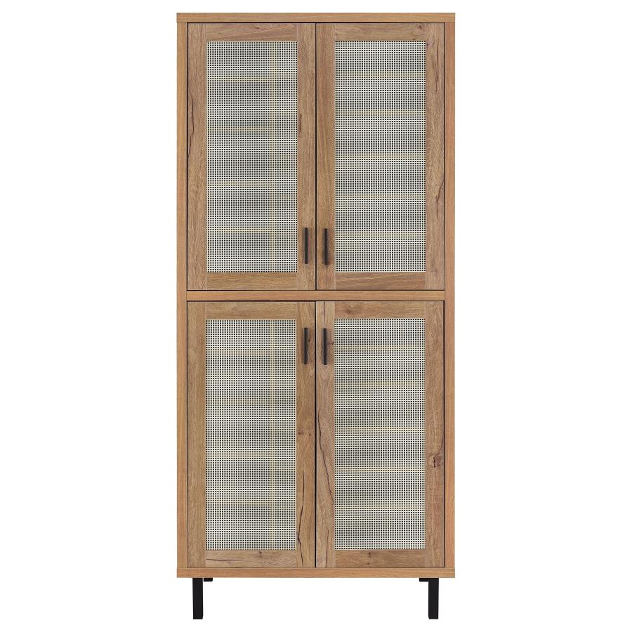 Teller 80-inch 4-door Tall Shoe Storage Cabinet Natural Oak-zoom-4