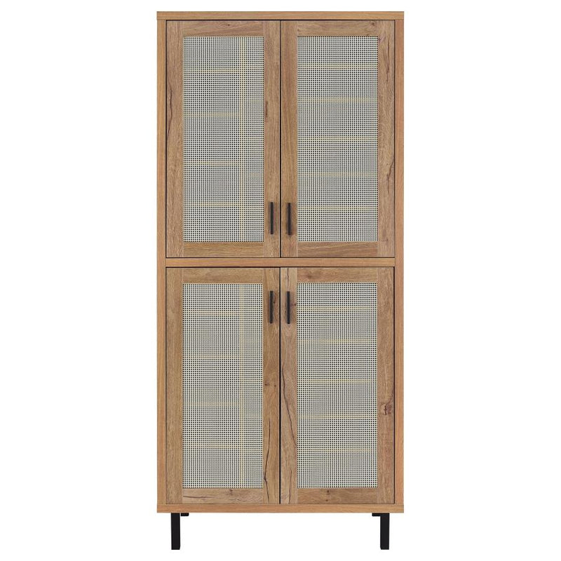 Teller 80-inch 4-door Tall Shoe Storage Cabinet Natural Oak-zoom-