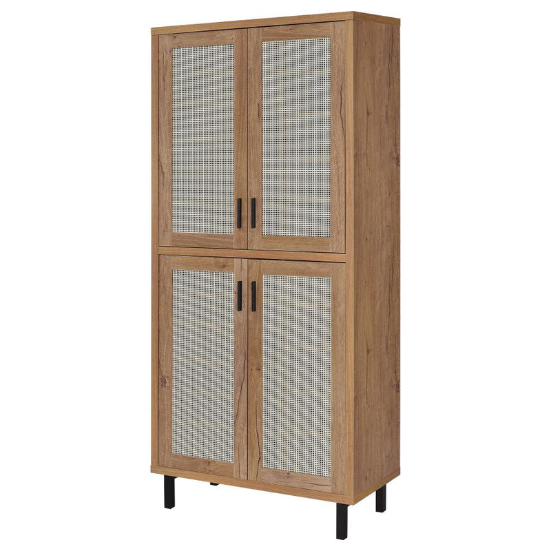 Teller 80-inch 4-door Tall Shoe Storage Cabinet Natural Oak-zoom-