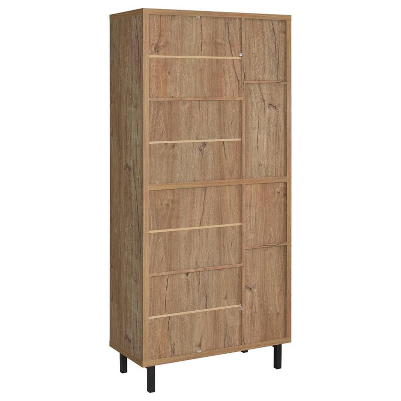 Teller 80-inch 4-door Tall Shoe Storage Cabinet Natural Oak-zoom-