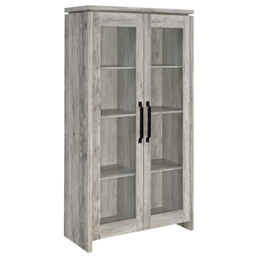 Alejo 2-door Engineered Wood Tall Cabinet Grey Driftwood-1