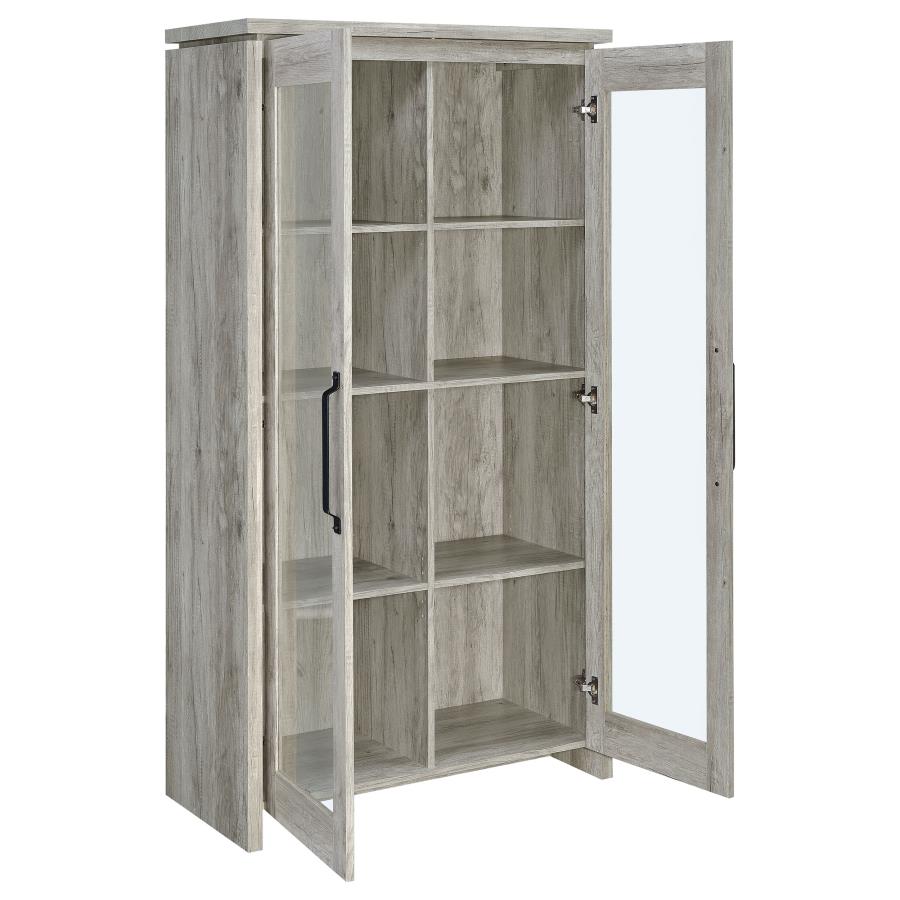 Alejo 2-door Engineered Wood Tall Cabinet Grey Driftwood-zoom-3