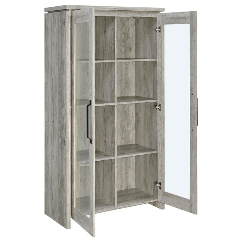 Alejo 2-door Engineered Wood Tall Cabinet Grey Driftwood-zoom-