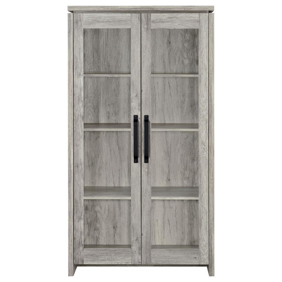 Alejo 2-door Engineered Wood Tall Cabinet Grey Driftwood-zoom-4