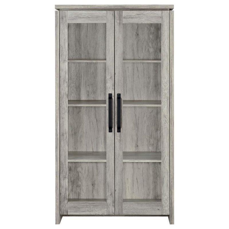 Alejo 2-door Engineered Wood Tall Cabinet Grey Driftwood-zoom-